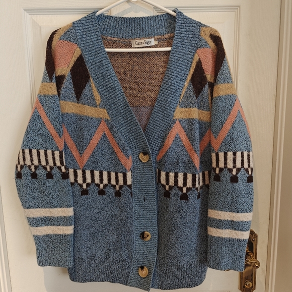Coeur De Vague Sweaters - COEUR DE VAGUE Vintage Cardigan Sweater
